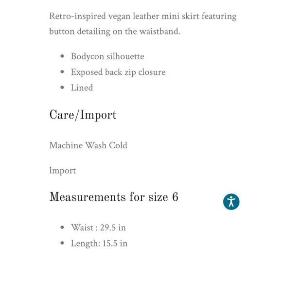 Free People Mini Retro Body Con Black Faux Leather Skirt Size 6 Vegan Leather - Picture 8 of 9